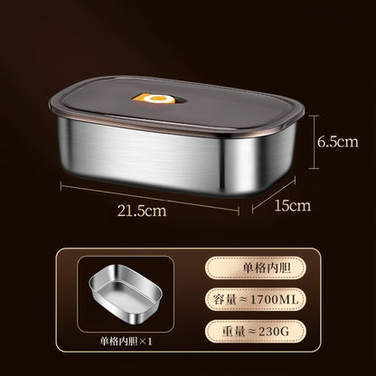 Extra-Thick Stainless Steel Lunch Box with Lid, Leak-Proof Lunch Box for Office Workers, Fresh-Keeping Box, Portable Food Storage Box