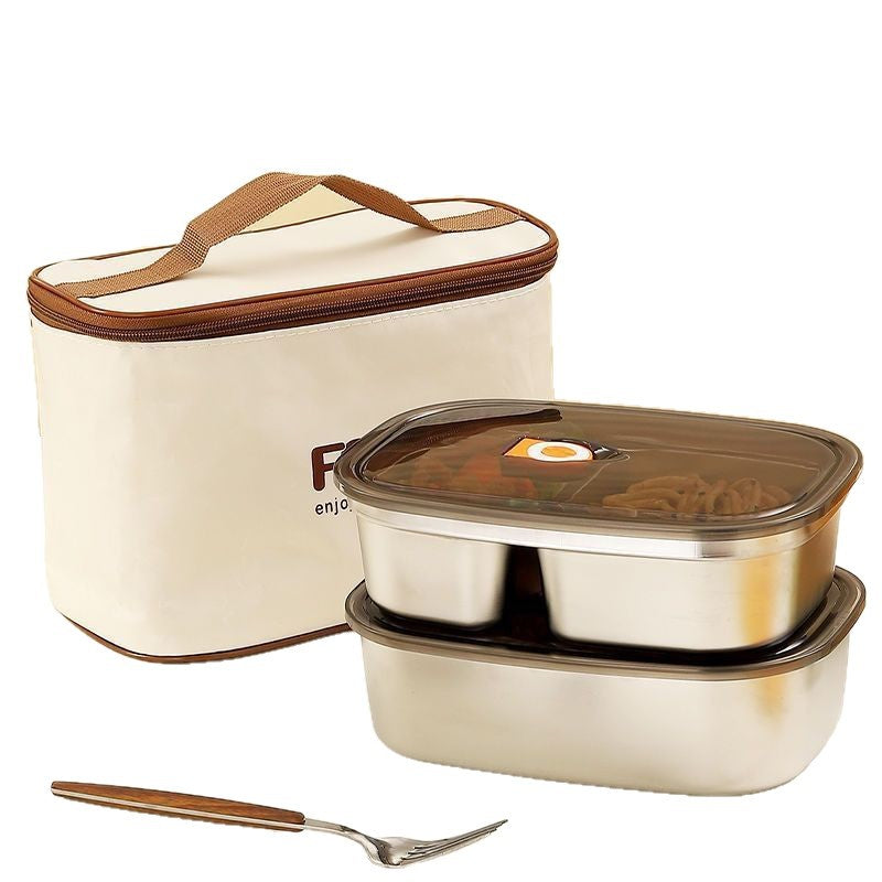 Extra-Thick Stainless Steel Lunch Box with Lid, Leak-Proof Lunch Box for Office Workers, Fresh-Keeping Box, Portable Food Storage Box
