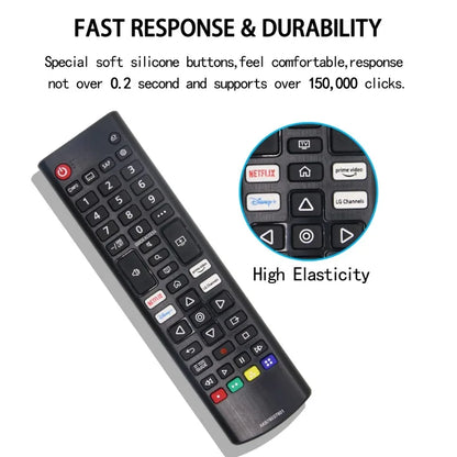 Universal Remote Control AKB76037601 for All Models TV LED HD 4K Smart UHD HDTV with Prime-Video Disny Netflx Channel Buttons