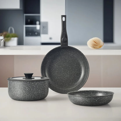 Ceramic Non Stick Cookware Set 5 Pieces Detachable Handle Induction Oven Dishwasher Safe Pots Pans Set Kitchenware Utensils Gift
