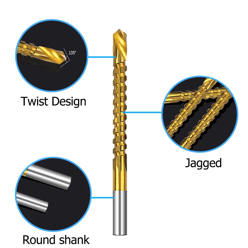 HSS woodwork saw drill electric drill hole opening tool set hole drilling bit serrated drill board hole expand and groove pull