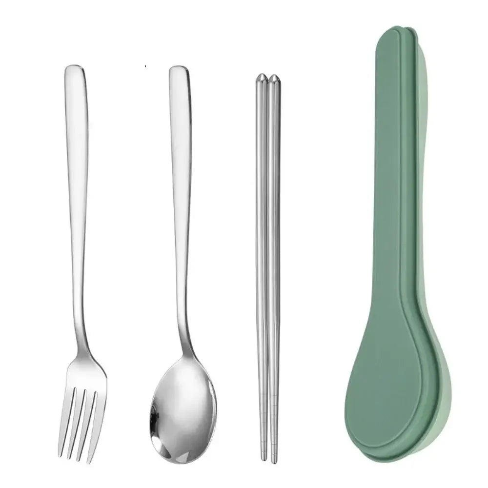 Cutlery Set with Storage Case Korean Style Portable Tableware Set Home School Kitchen Dinnerware Services Utensil Set Spoons