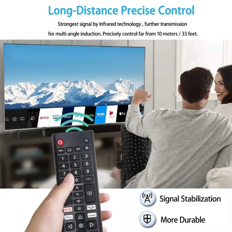 Universal Remote Control AKB76037601 for All Models TV LED HD 4K Smart UHD HDTV with Prime-Video Disny Netflx Channel Buttons